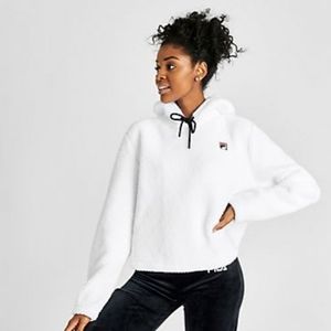 EUC FILA Cropped Josephine Sherpa Hoodie